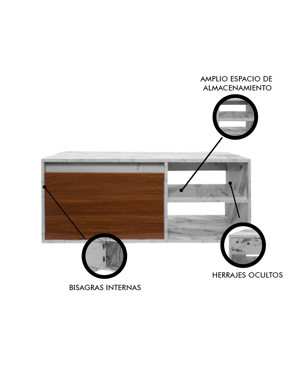 Foto 4 pulgar | Gabinete de Baño Decomobil para Lavabo sin Llave ni Lavabo Marbella