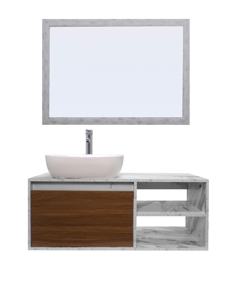 Foto 2 pulgar | Gabinete De Baño Con Lavabo Y Espejo Decorativo Minimalista Decomobil Marbella