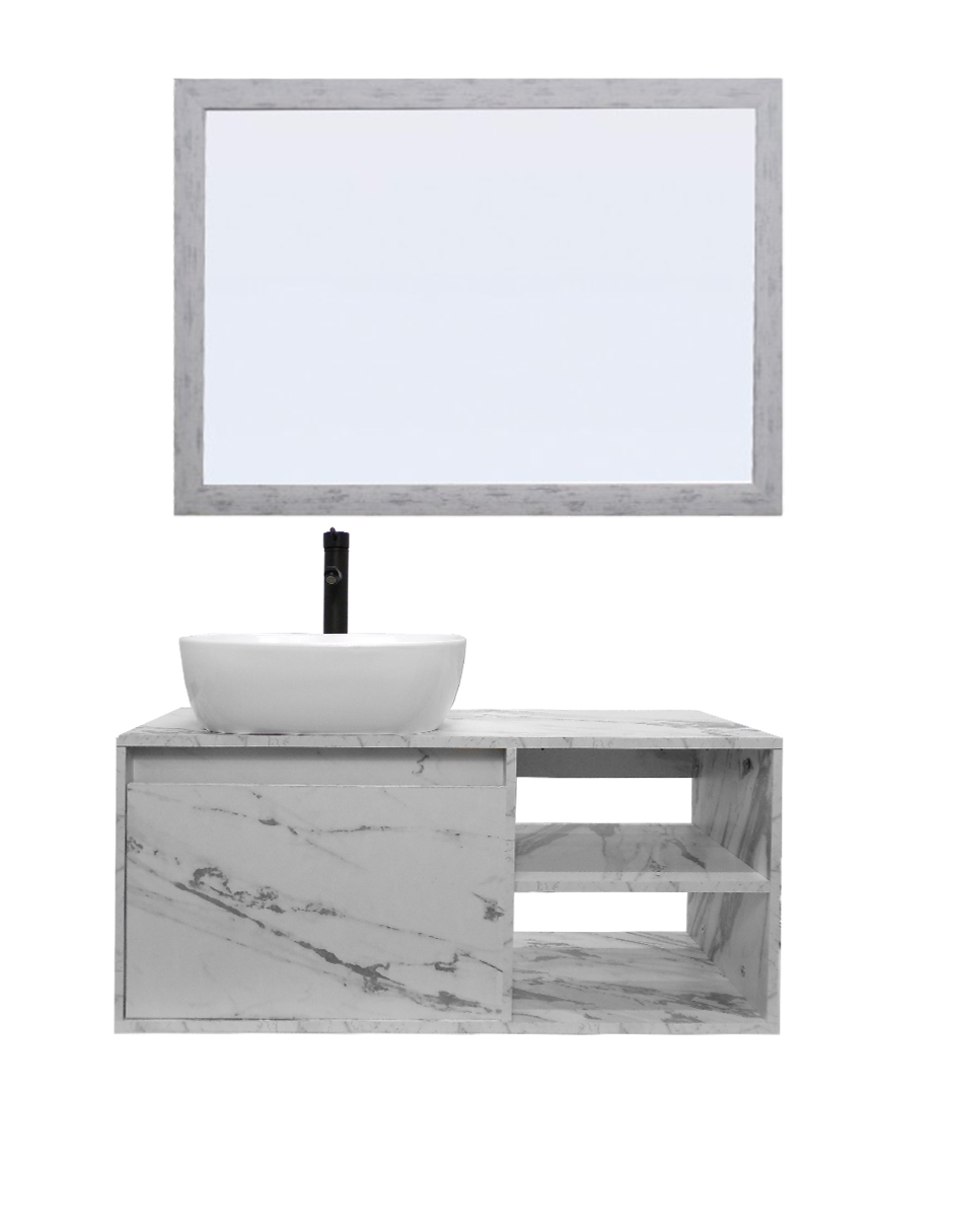 Foto 2 pulgar | Gabinete De Baño Con Lavabo Y Espejo Decorativo Minimalista Decomobil Marbella