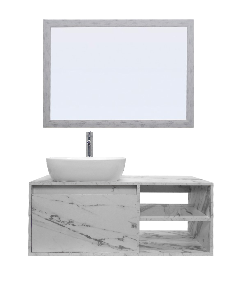 Foto 2 pulgar | Gabinete de Baño Con Lavabo Y Espejo Decorativo Minimalista Decomobil Marbella