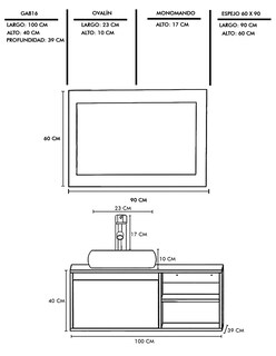 Foto 5 | Gabinete De Baño Con Lavabo Y Espejo Decorativo Minimalista Decomobil Marbella