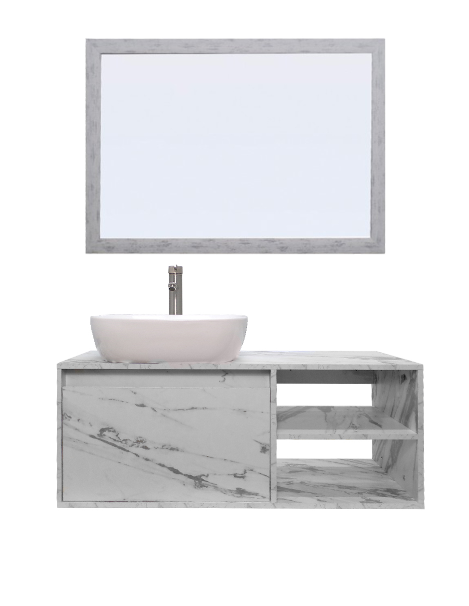 Foto 2 pulgar | Gabinete de Baño Decomobil con Lavabo y Espejo Decorativo Minimalista Marbella