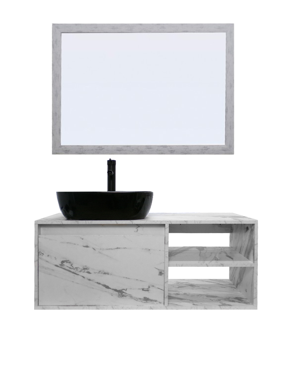 Foto 2 pulgar | Gabinete de Baño con Lavabo y Espejo Decorativo Minimalista Marbella