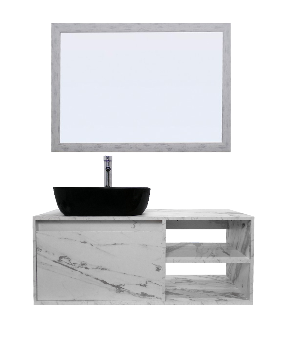 Foto 1 | Gabinete de Baño con Lavabo y Espejo Decorativo Minimalista Marbella