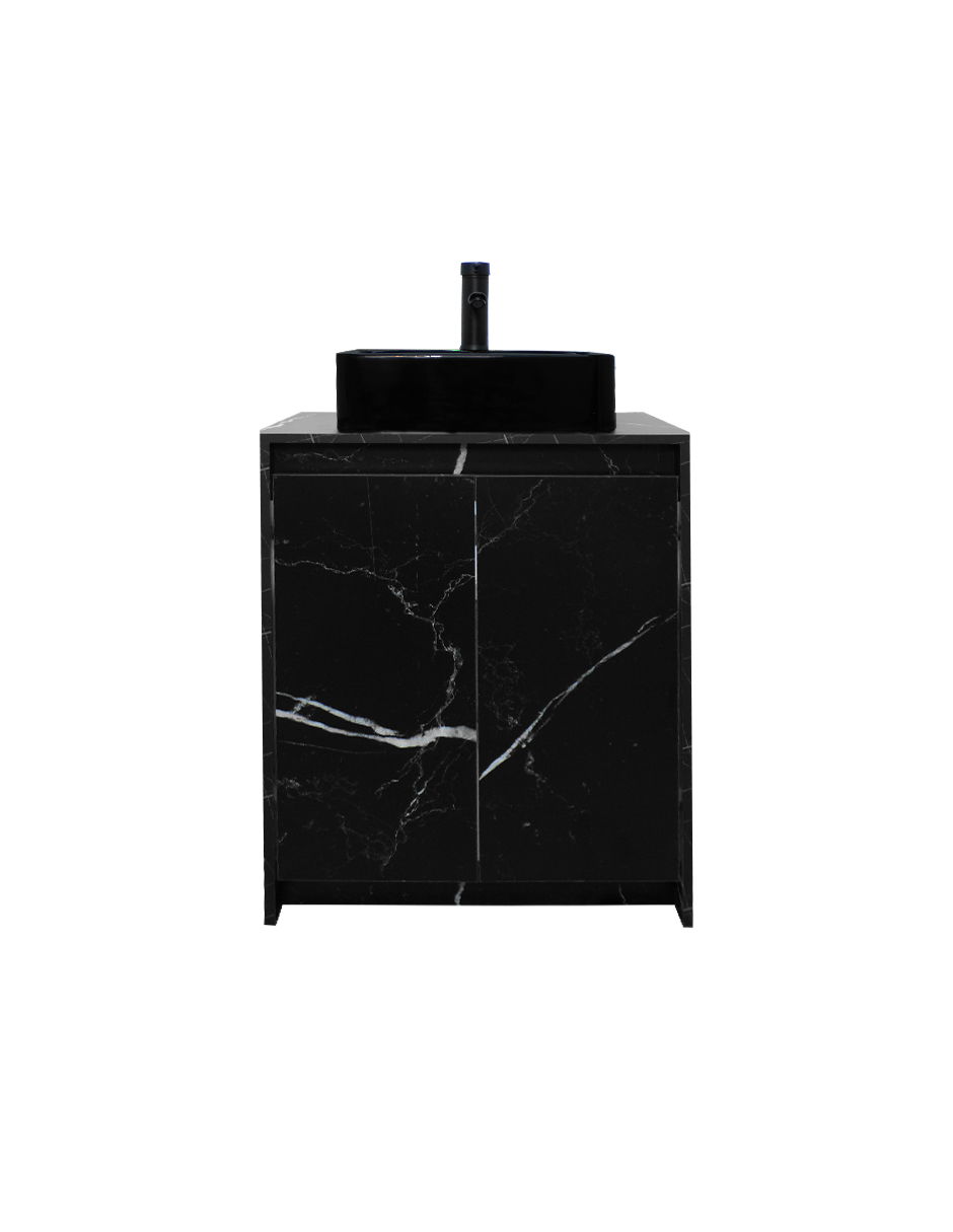 Foto 4 pulgar | Gabinete de Baño Decomobil Negro con Lavabo y Espejo Decorativo Varenna