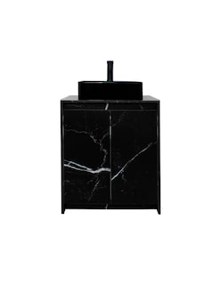 Foto 3 | Gabinete de Baño Decomobil Negro con Lavabo y Espejo Decorativo Varenna