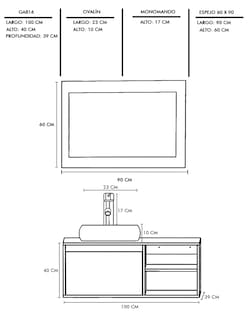 Foto 6 | Gabinete De Baño Con Lavabo Y Espejo Decorativo Minimalista Decomobil Marbella