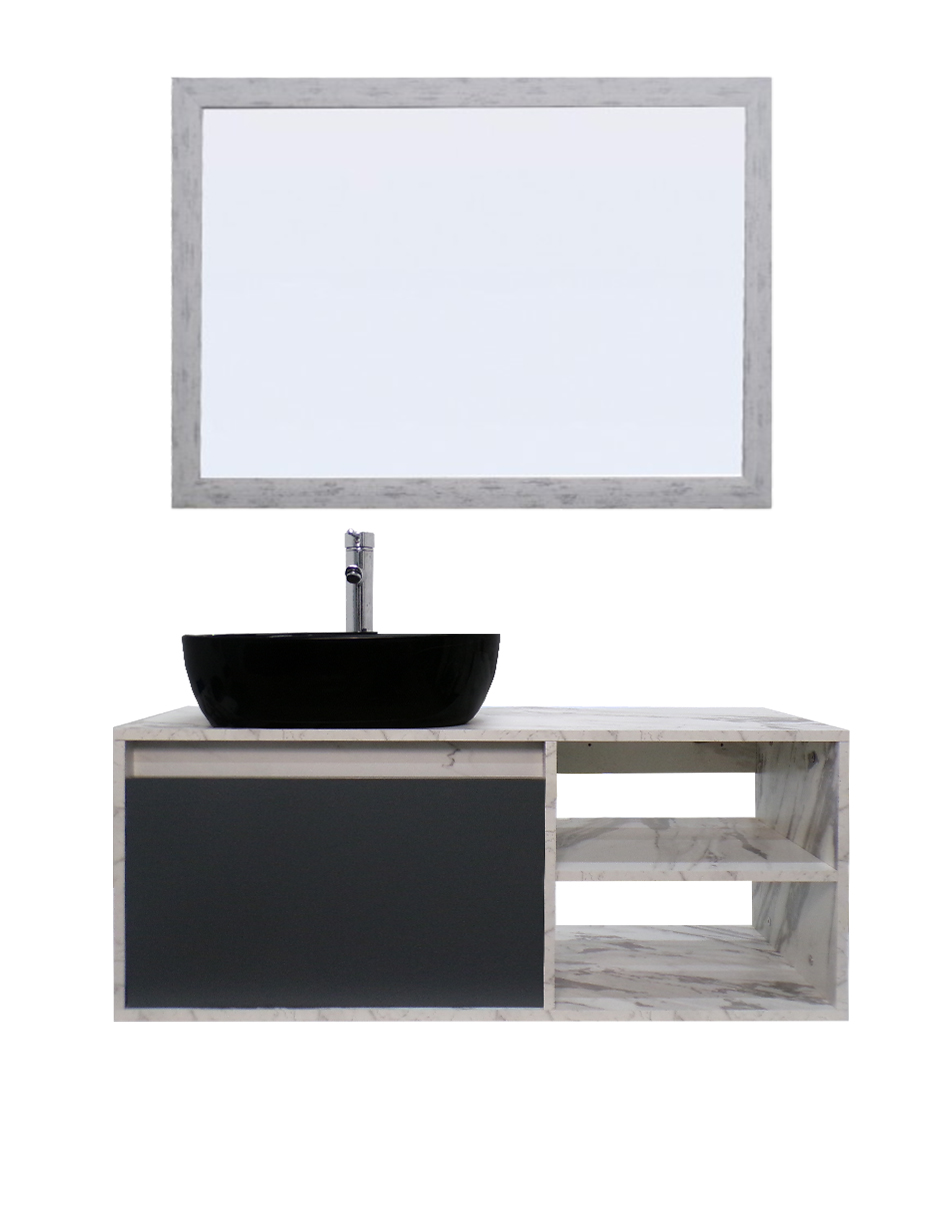 Foto 1 | Gabinete de Baño con Lavabo y Espejo Decorativo Minimalista Marbella