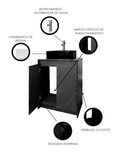 Foto 5 | Gabinete Para Baño Con Lavabo Y Llave Minimalista Decomobil Varenna