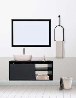 Foto 2 | Gabinete de Baño con Lavabo y Espejo Decorativo Minimalista Marbella