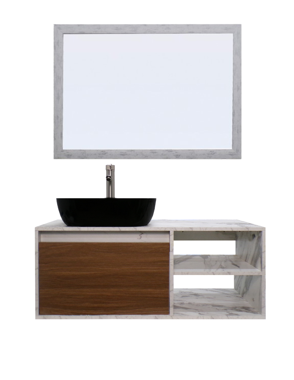 Foto 2 pulgar | Gabinete de Baño con Lavabo y Espejo Decorativo Minimalista Marbella