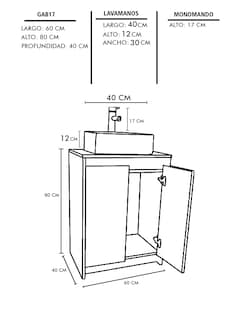 Foto 6 | Gabinete para Baño Con Lavabo Y Llave Minimalista Decomobil Varenna