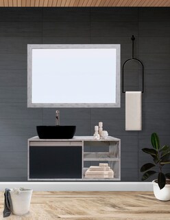 Foto 2 | Gabinete de Baño con Lavabo y Espejo Decorativo Minimalista Marbella