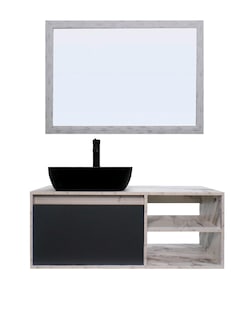 Foto 1 | Gabinete de Baño con Lavabo y Espejo Decorativo Minimalista Marbella