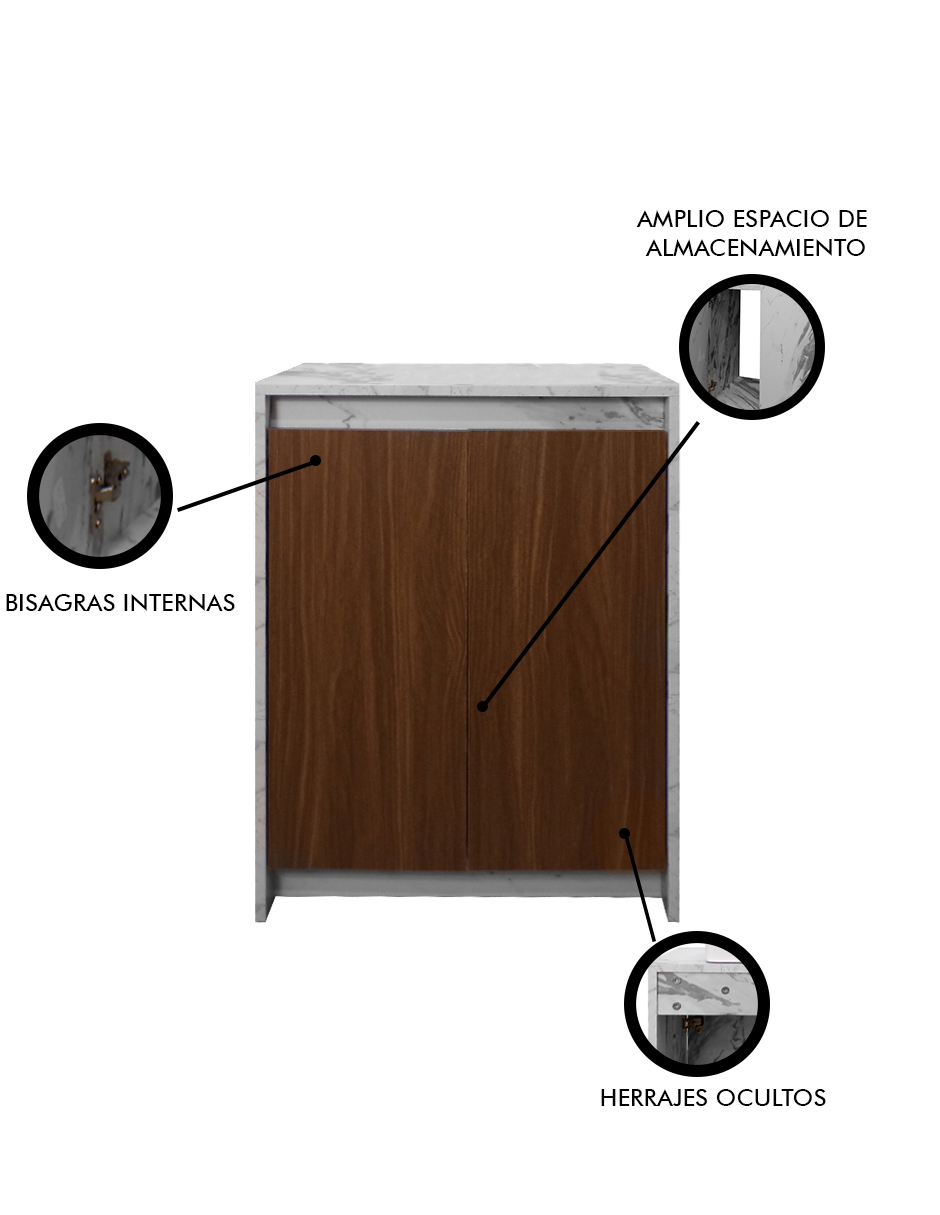 Foto 4 pulgar | Gabinete De Baño Sin Lavamanos Y Llave Minimalista Varenna