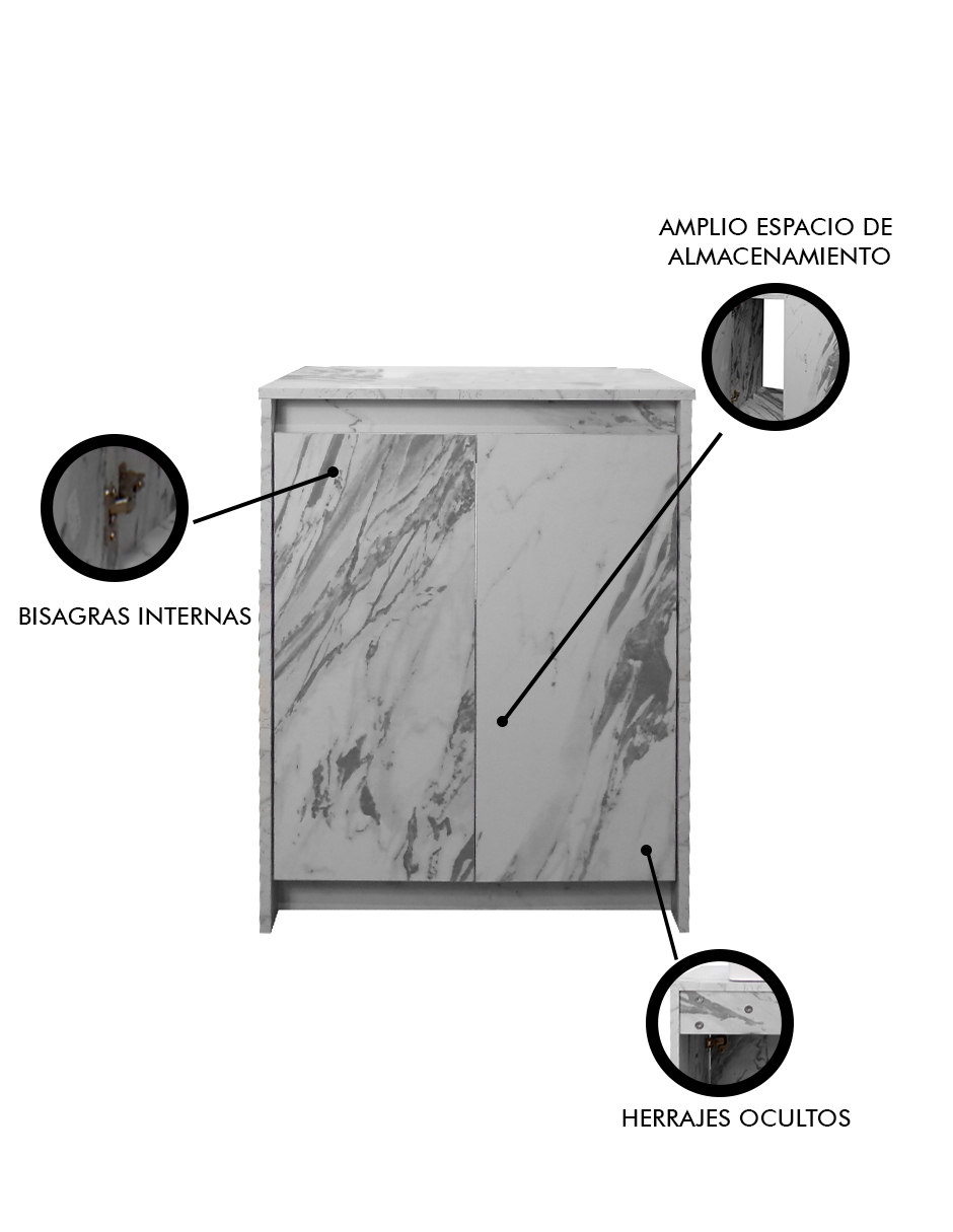 Foto 4 pulgar | Gabinete De Baño Sin Lavamanos Y Llave Minimalista Varenna