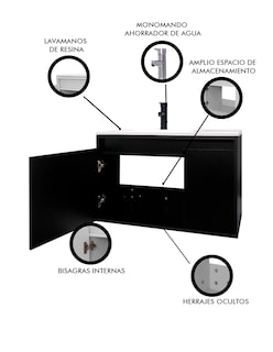 Foto 6 | Gabinete Para Baño Con Lavabo Stannis Flotante Minimalista