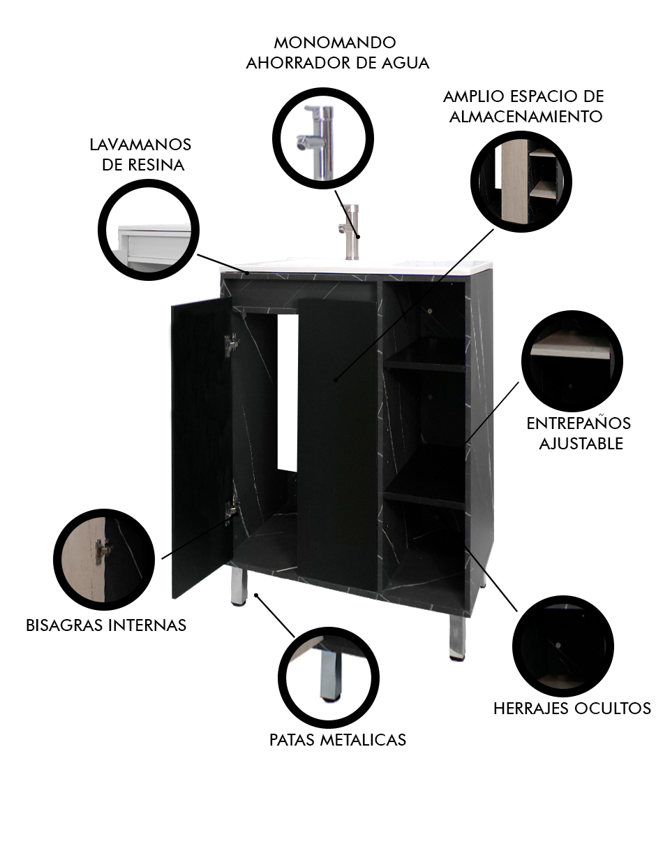 Foto 7 pulgar | Gabinete Para Baño Freya Con Lavabo Minimalista