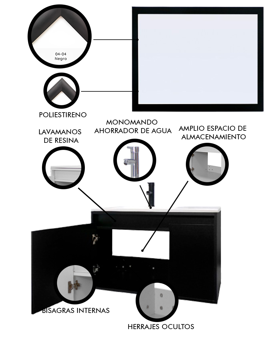 Foto 6 pulgar | Gabinete De Baño Con Espejo Decorativo Minimalista Stannis