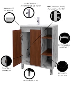 Foto 6 | Gabinete Para Baño Freya Con Lavabo Minimalista