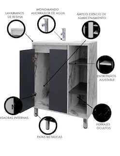 Foto 6 | Gabinete Para Baño Freya Con Lavabo Minimalista