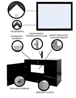Foto 5 | Gabinete De Baño Con Espejo Decorativo Minimalista Stannis