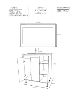Foto 6 | Gabinete Para Baño Con Lavabo Freya Y Espejo Decorativo