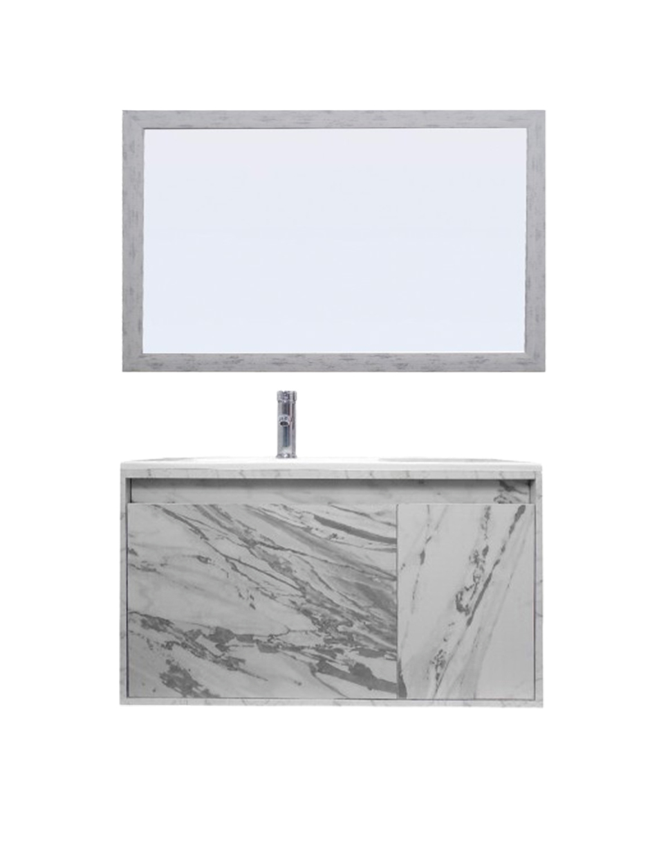 Gabinete De Baño Con Espejo Decorativo Minimalista Stannis