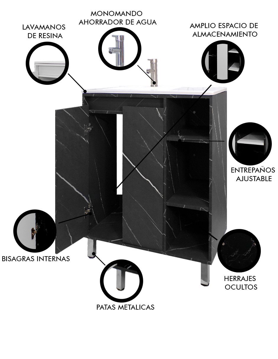 Foto 7 pulgar | Gabinete Para Baño Freya Con Lavabo Minimalista