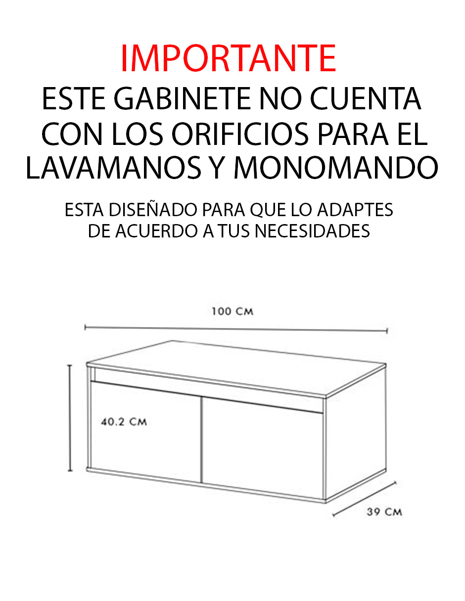 Foto 5 pulgar | Mueble Gabinete Para Baño Decomobil Sin Ovalin Y Monomando