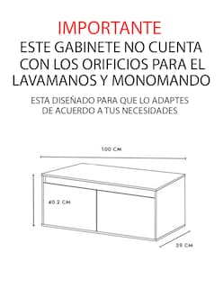 Foto 4 | Mueble Gabinete Para Baño Decomobil Sin Ovalin Y Monomando