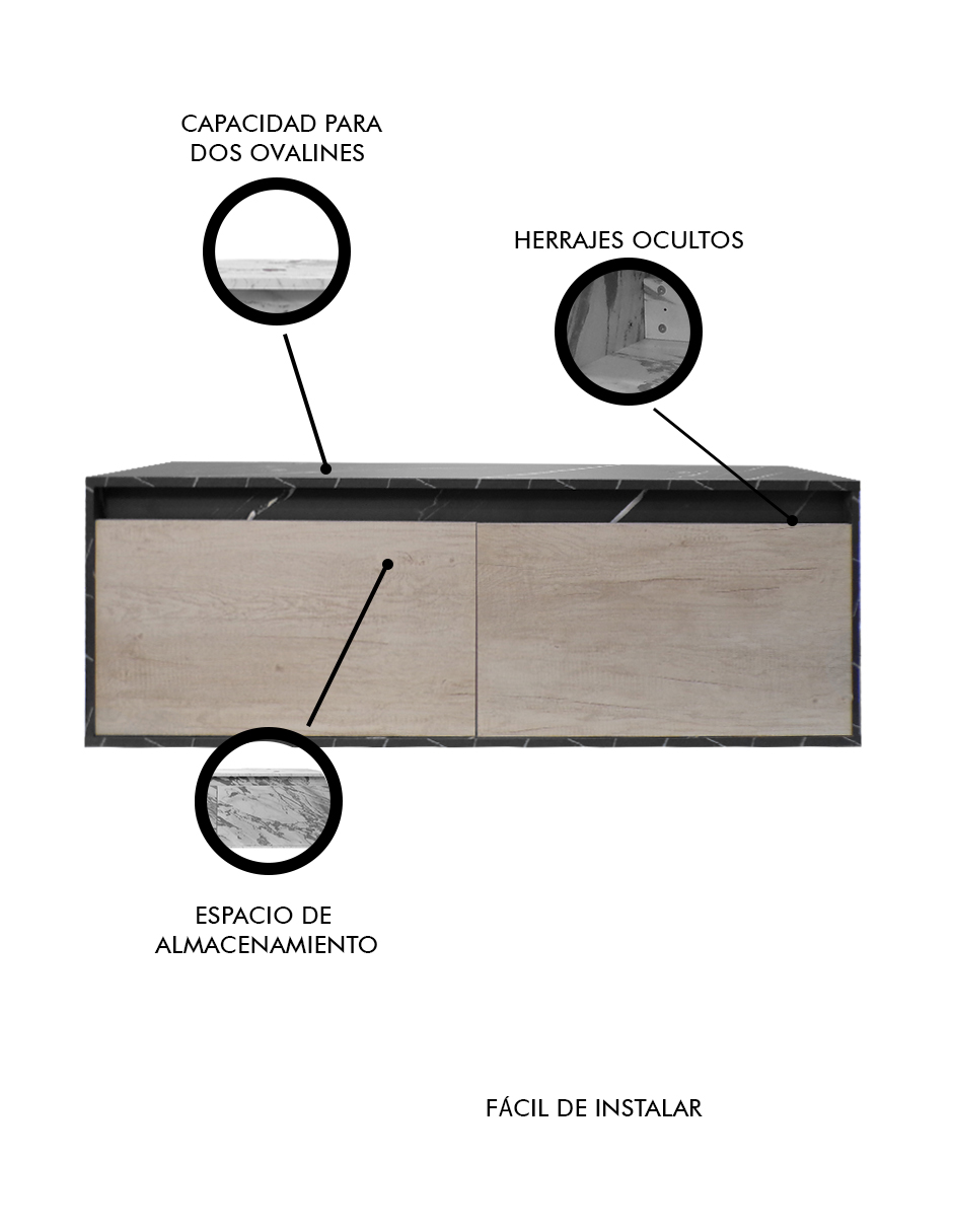 Foto 5 | Gabinete De Baño Anton Sin Lavamanos Minimalista 120 Cm