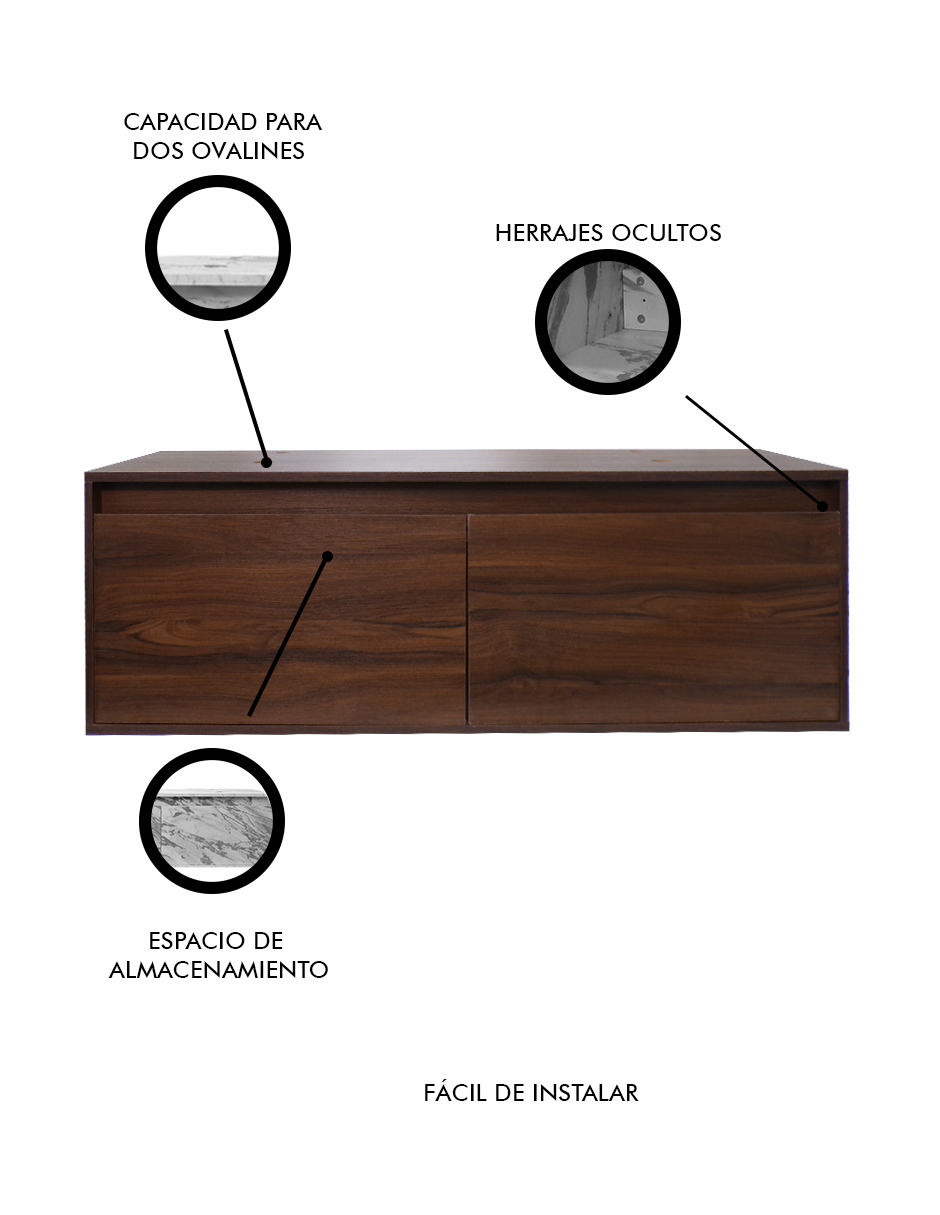 Foto 6 pulgar | Gabinete De Baño Anton Sin Lavamanos Minimalista 120 Cm