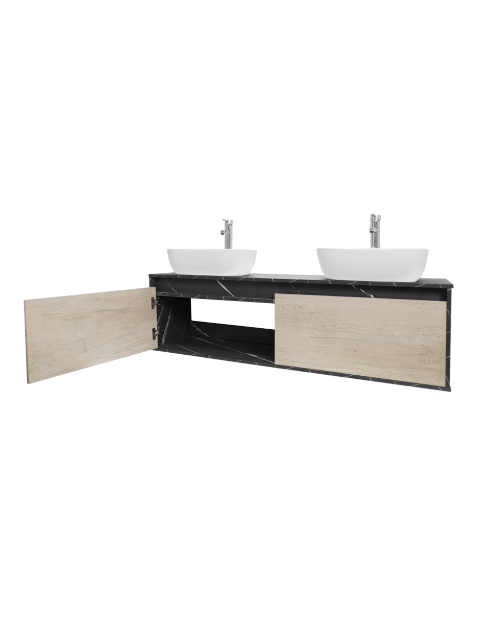 Foto 5 pulgar | Gabinete Para Baño Con Doble Lavabo Anton Minimalista