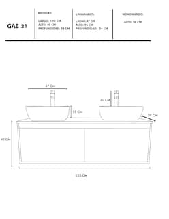 Foto 6 | Gabinete Para Baño Con Doble Lavabo Anton Minimalista