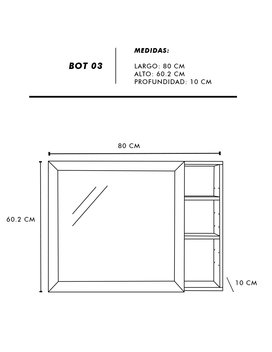 Foto 6 | Organizador de Baño Decomobil con Espejo