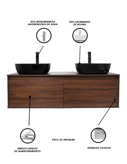 Foto 5 | Gabinete Para Baño Con Doble Lavabo Anton Minimalista