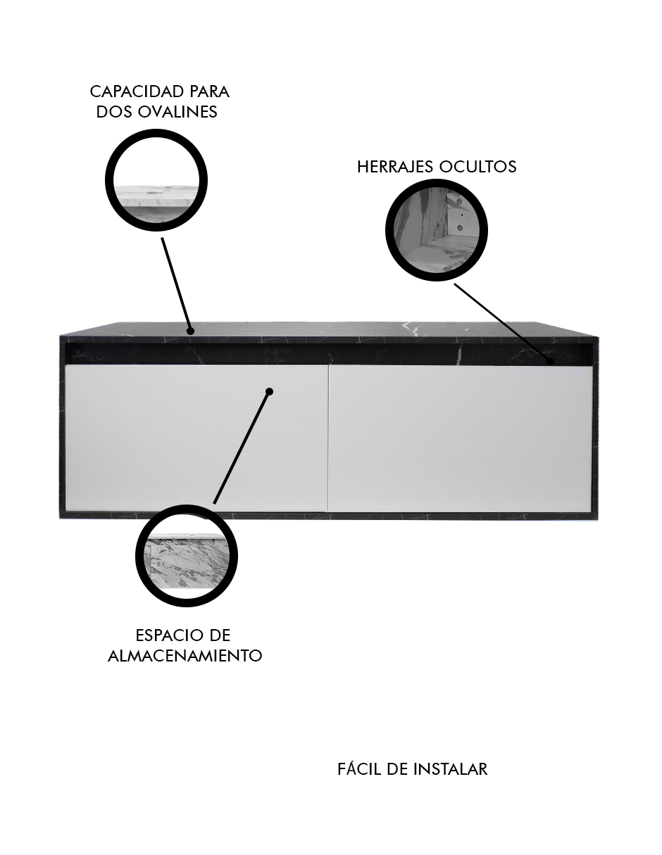 Foto 6 pulgar | Gabinete De Baño Anton Sin Lavamanos Minimalista 120 Cm