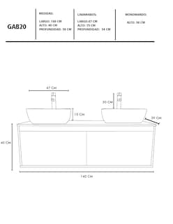 Foto 6 | Gabinete Para Baño Con Doble Lavabo Minimalista Dorota