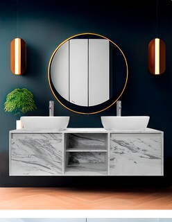 Foto 2 | Gabinete De Baño Para Lavamanos Doble Darcy Minimalista