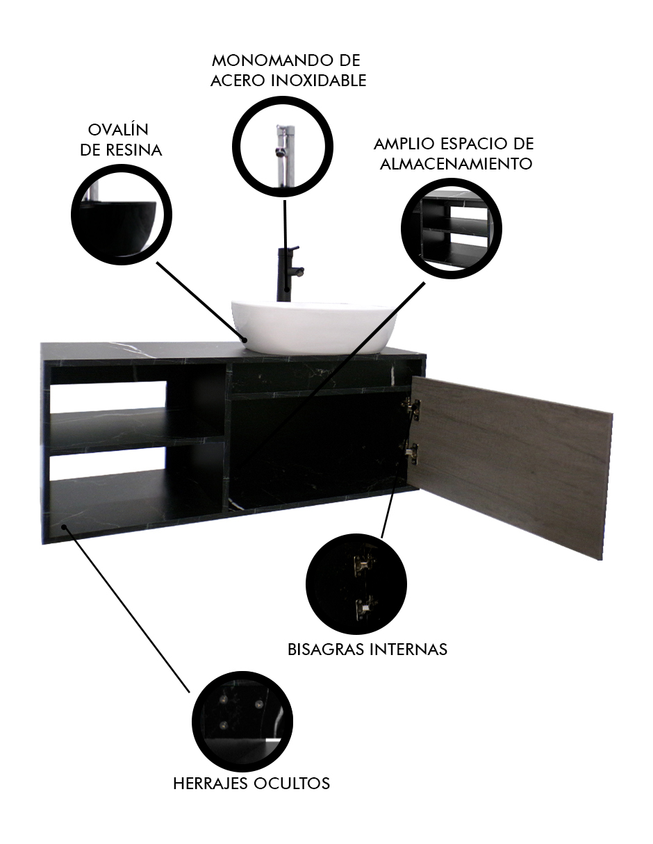 Foto 5 | Gabinete Para Baño Lizzy Con Lavamanos Y Monomando