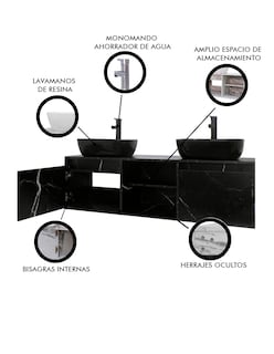 Foto 5 | Gabinete De Baño Para Lavamanos Doble Darcy Minimalista