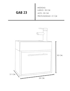 Foto 6 | Gabinete De Baño Para Lavabo Minimalista Flotante Leanor