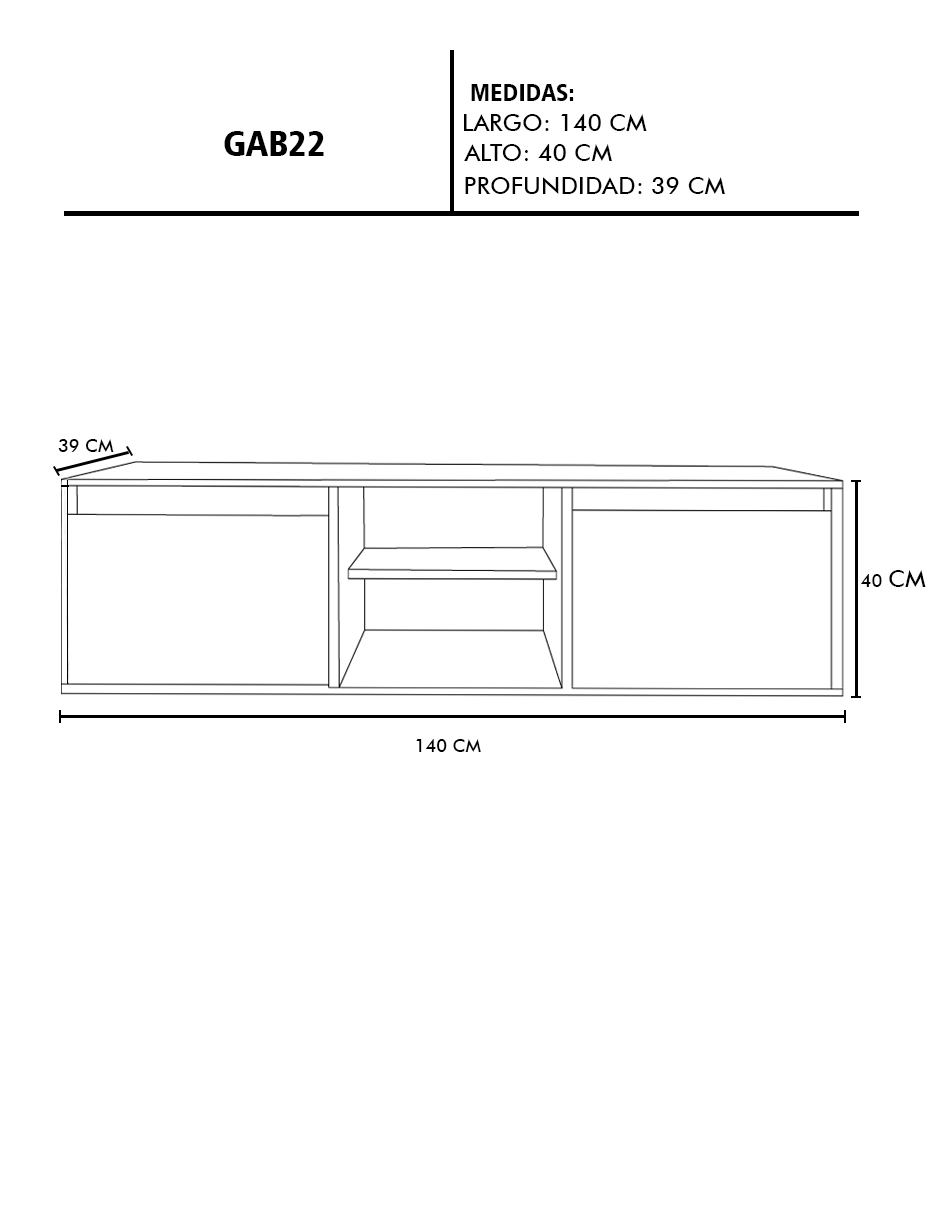 Foto 5 | Gabinete De Baño Darcy De 140 Cm Minimalista Sin Lavamanos