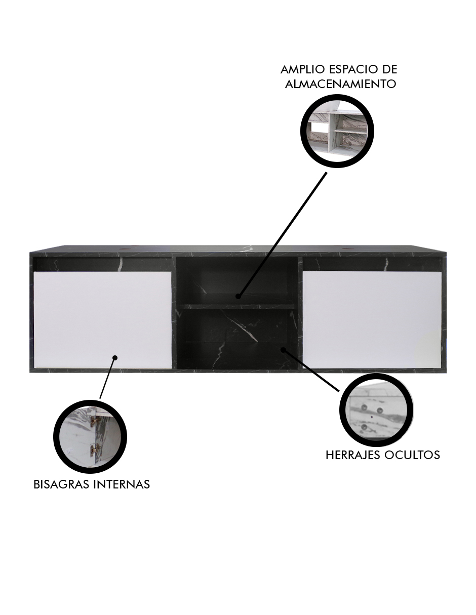 Foto 4 pulgar | Gabinete De Baño Darcy De 140 Cm Minimalista Sin Lavamanos