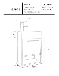 Foto 6 | Gabinete De Baño Para Lavabo Flotante Minimalista Alys
