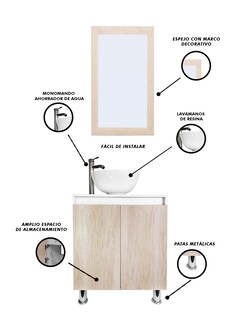Foto 3 | Gabinete De Baño Para Lavabo Con Espejo Decorativo Maya
