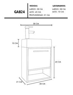 Foto 6 | Gabinete De Baño Para Lavabo Flotante Minimalista Alys