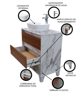 Foto 5 | Gabinete De Baño Con Llave Y Lavabo Minimalista Roy