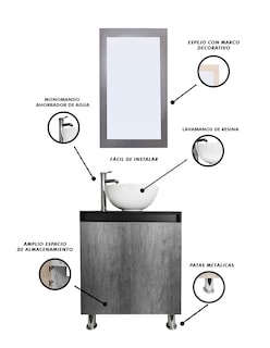 Foto 5 | Gabinete De Baño Para Lavabo Con Espejo Decorativo Maya